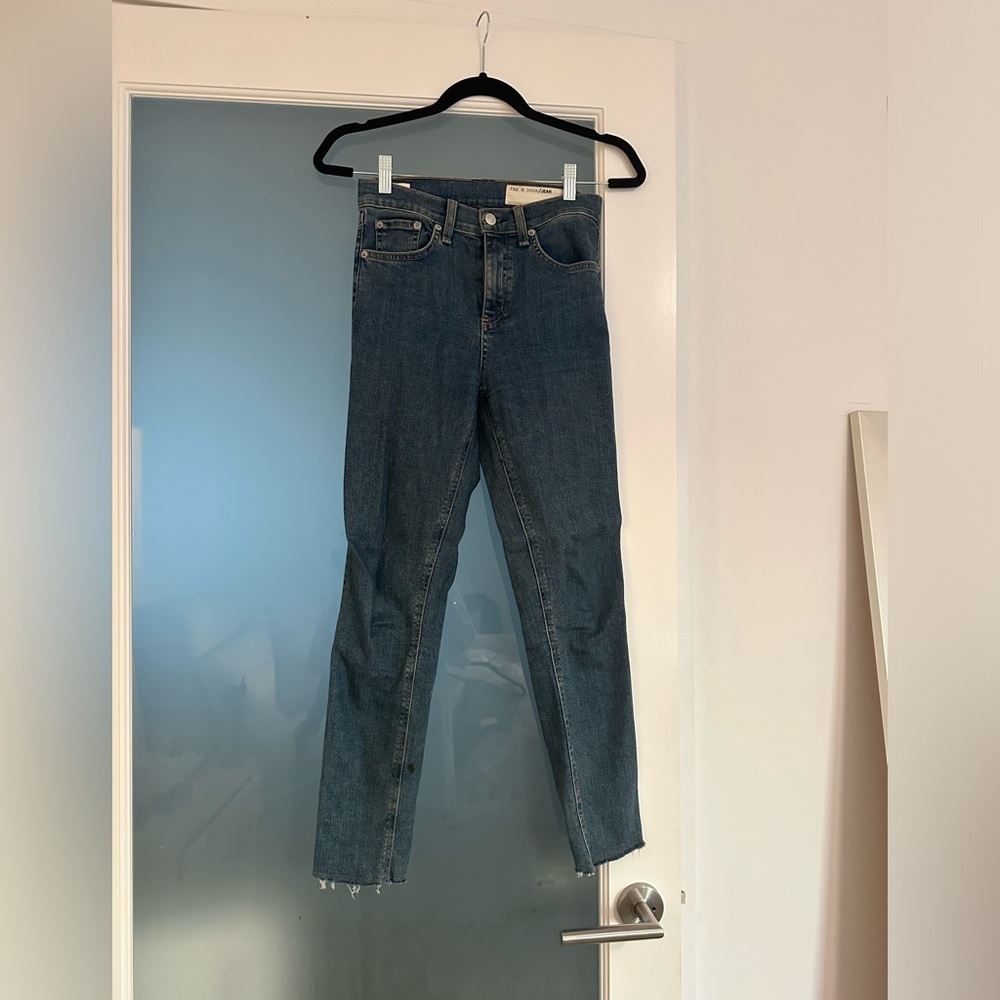 Rag and bone high rise ankle skinny